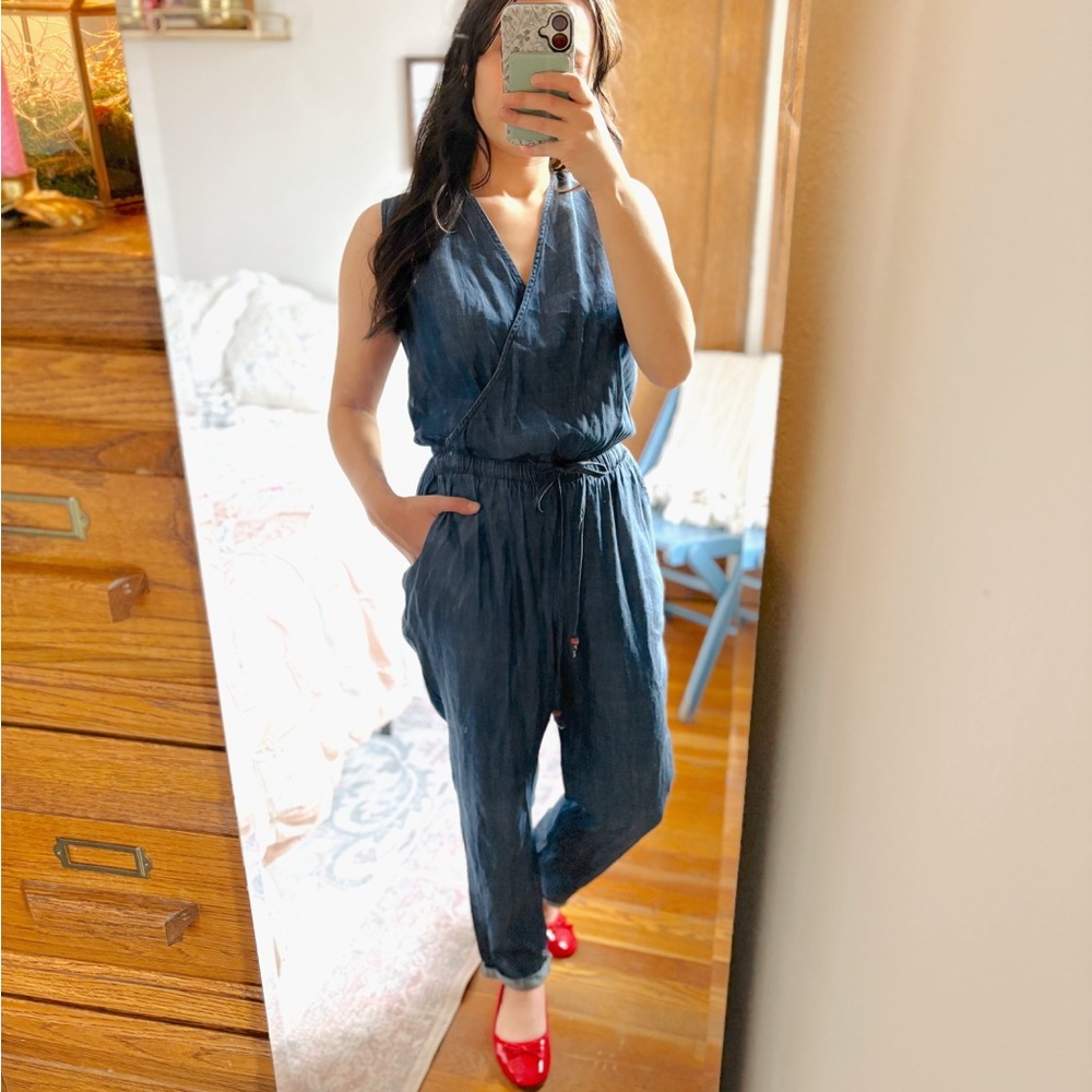 NWT Easel Navy Demin Jumpsuit